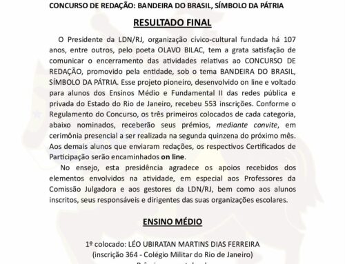 Resultado do Concurso de Redação